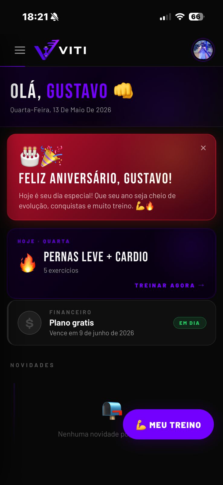 Tela de aniversário automático